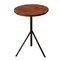 Saltoro Sherpi 19 Inch Handcrafted Round Acacia Wood End Side Table, Sleek Tripod Metal Base, Walnut Brown, Black-